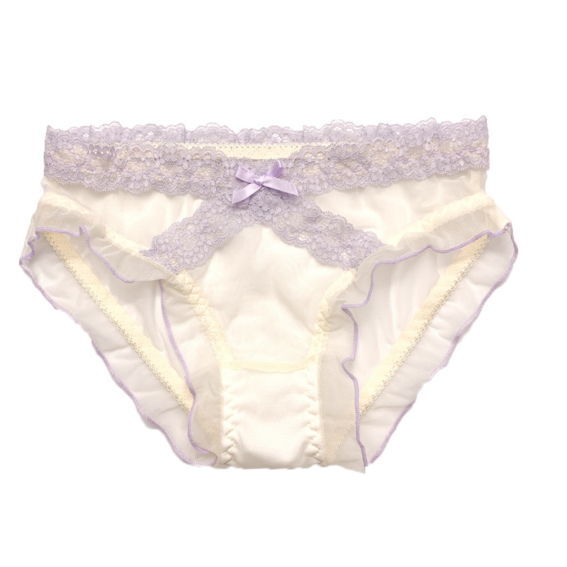 浅黄蕾丝 火辣 法式三角裤女士.jpeg
